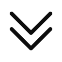 Two bold, black chevrons stacked vertically, both pointing downward, on a light gray background.