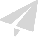 A simple gray paper airplane icon on a light gray background, displayed in a minimalist and flat design style.